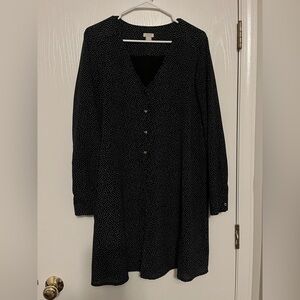 J. Crew Black and White Long Sleeve Dress
